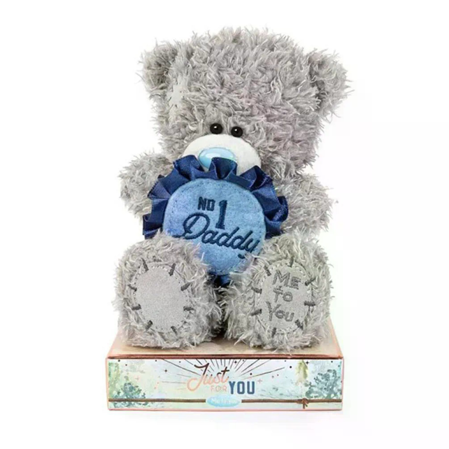 Me To You Tatty Teddy Father's Day Bear Holding 'No.1 Daddy' Rosette - Grey