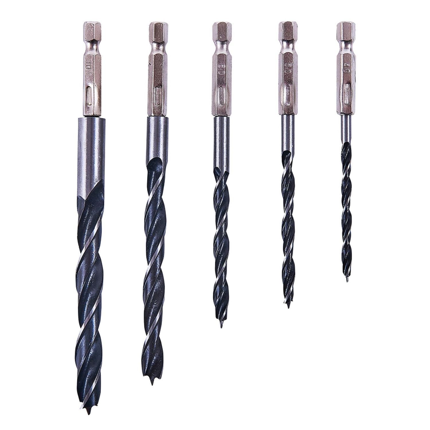 Amtech Hex Shank Wood Drill Bit Set 5Pk - One Colour