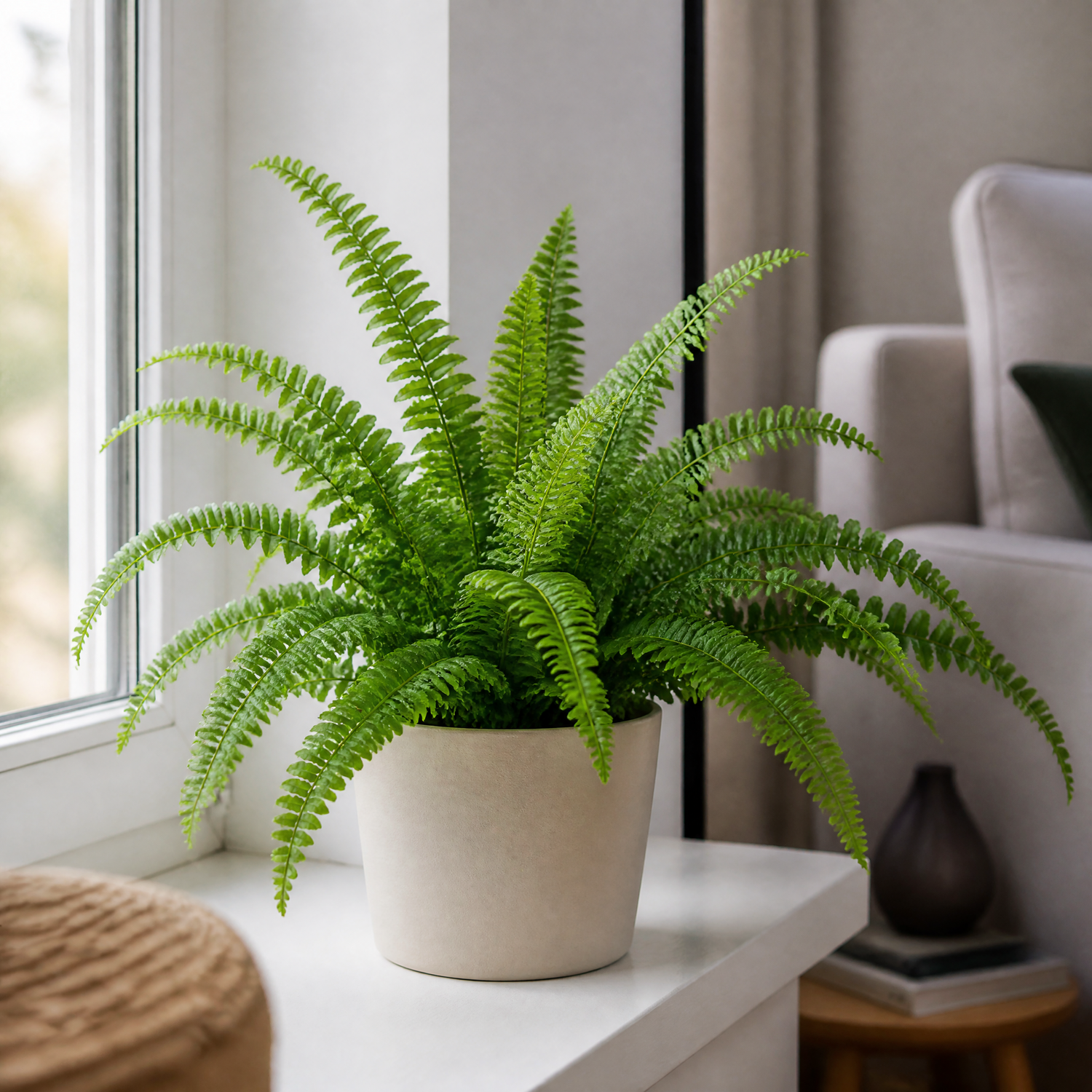 Plants By Post Nephrolepis Boston Fern C - Matt Cream