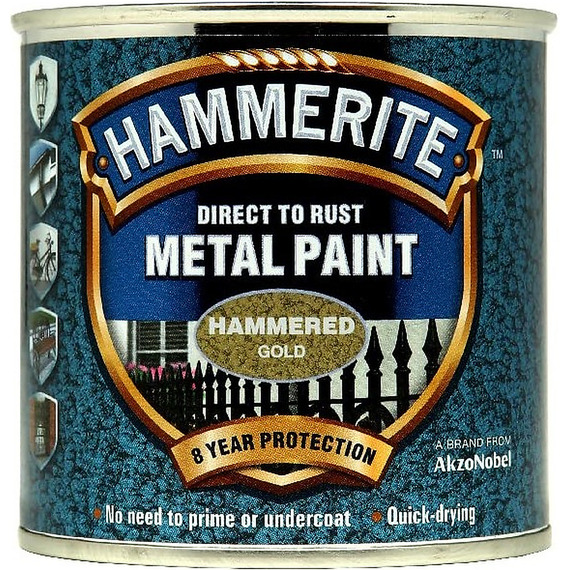 Hammerite Direct to Metal Hammered Gold Paint 250ml