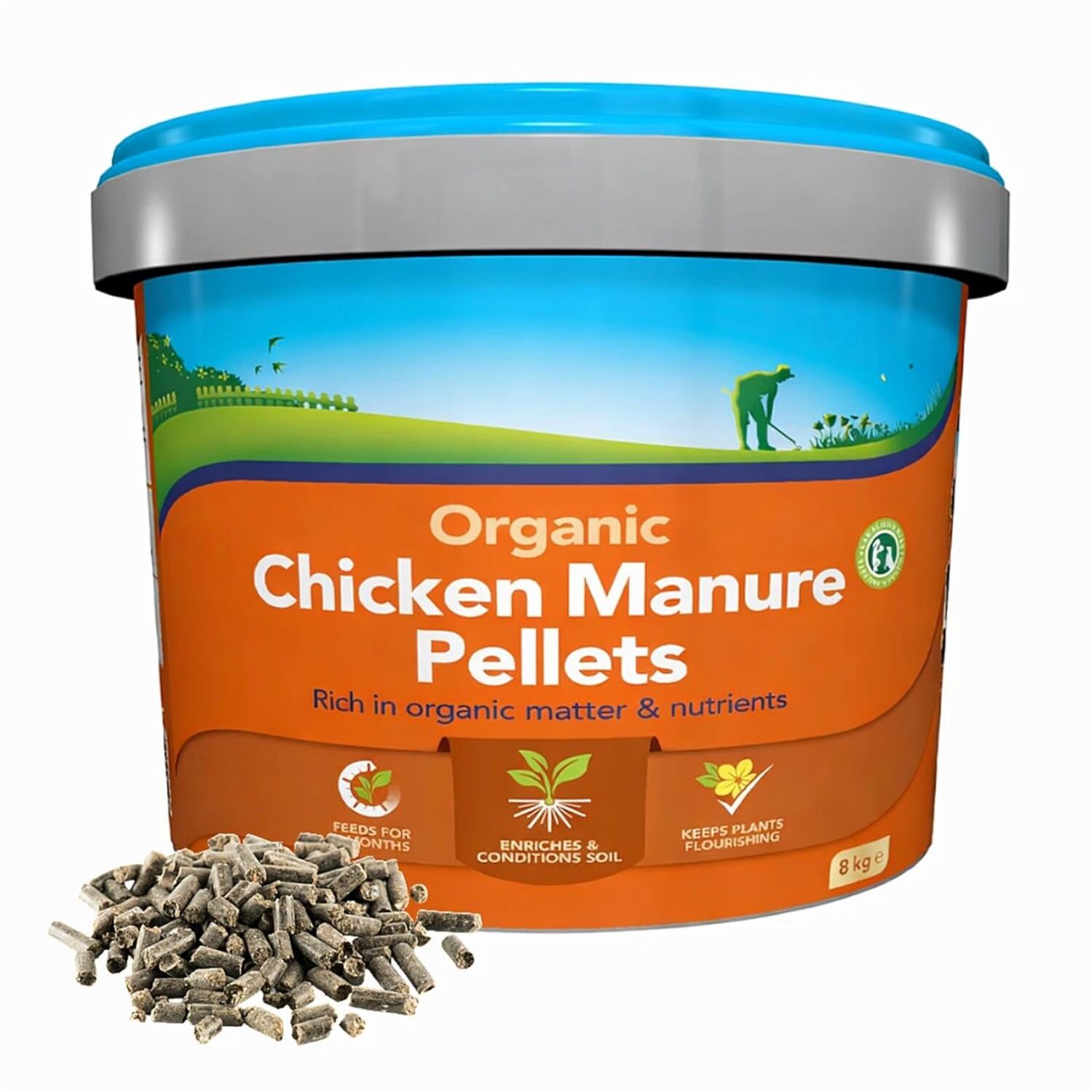 Westland Organic Chicken Manure Pellets B - Natural Fertiliser Brown