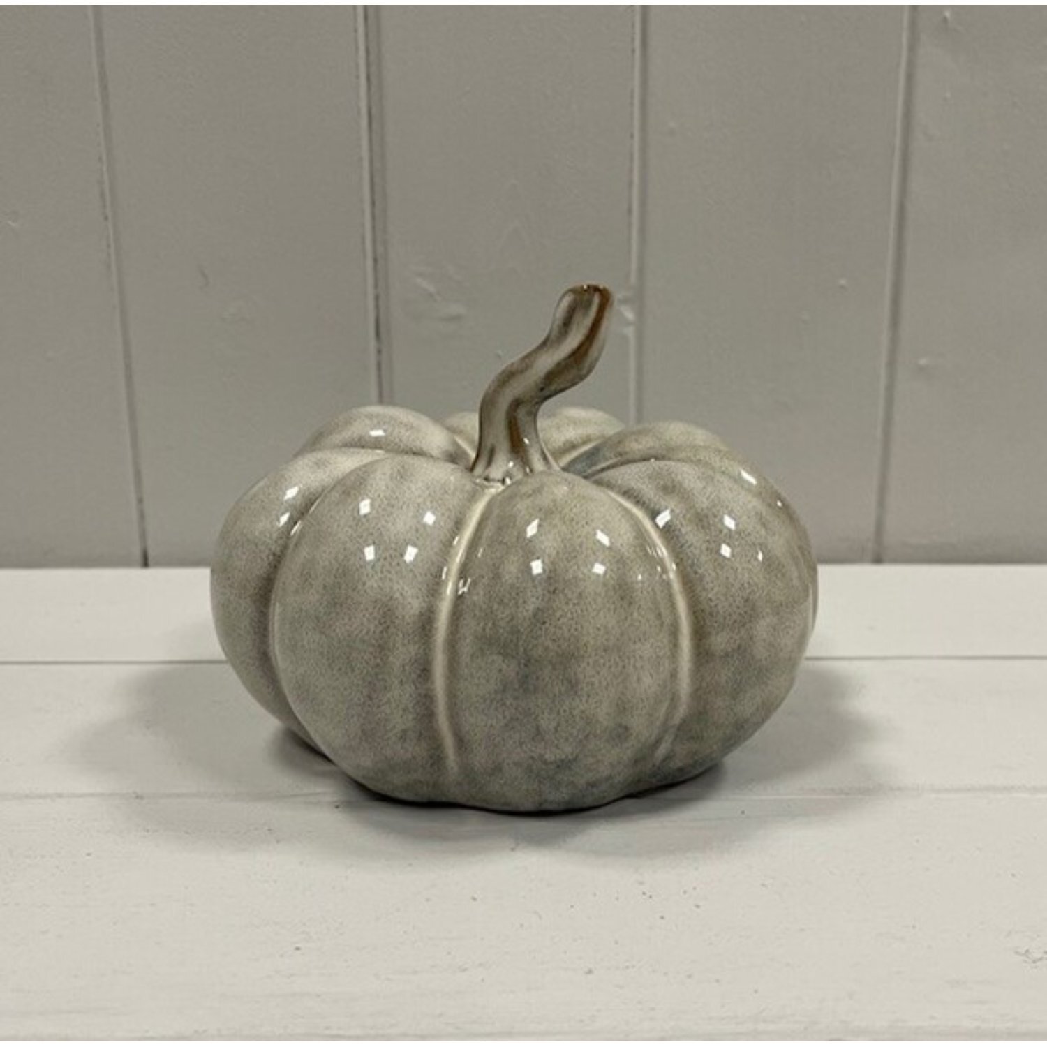  - Stylish Beige Mottle Ceramic Pumpkin Decoration - Image 3