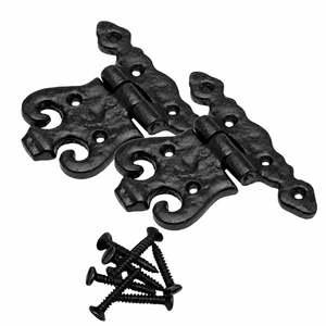 Antique Ornamental Unequal Hinges Pair