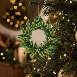Elegant Glitter Wreath Hanging Decoration