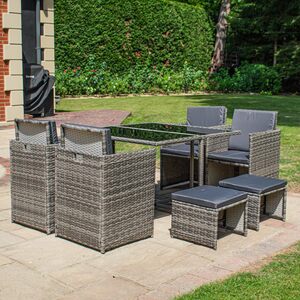 BPS Deluxe Rattan Cube Dining Set