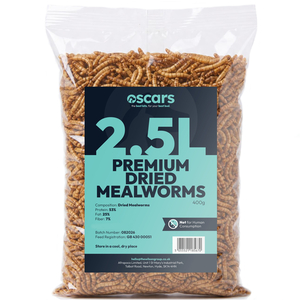 Oscars Premium Dried Mealworms, 30L - High Energy Mealworms for Wild Birds