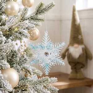 Sparkly Ice Blue Snowflake