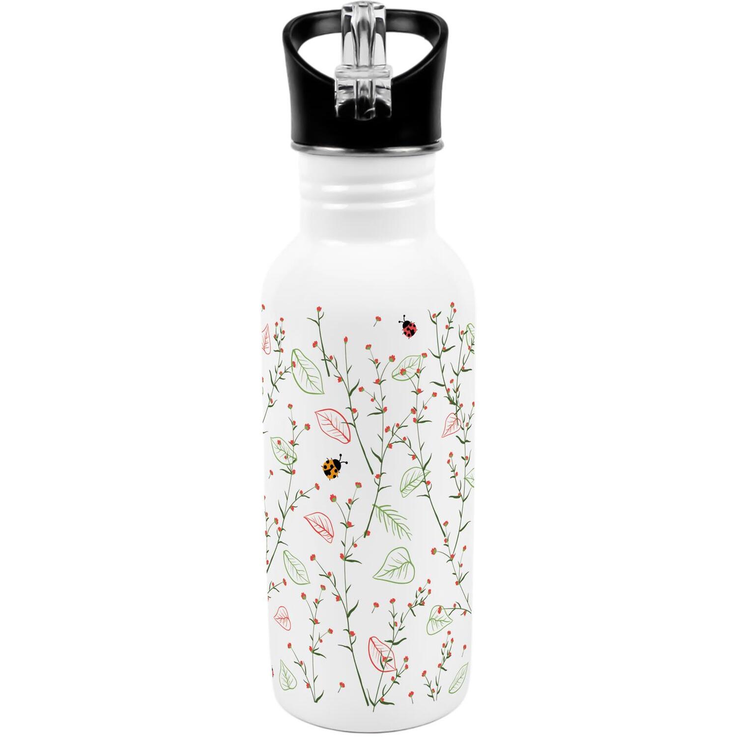 Purely Home Ladybugs On The Vine Metal Canteen Water Bottle - Multi