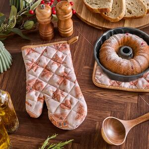 OHS Gingerbread Print Oven Mit & Pot Stand Set