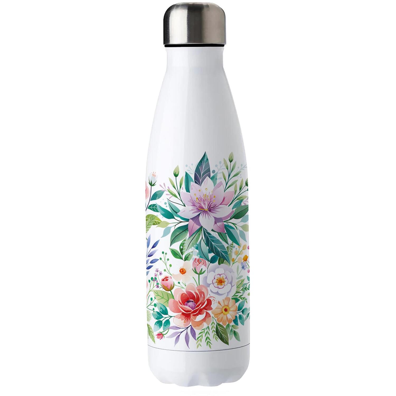Floral Bouquet Stainless Steel Water Bottle - Reusable Hot/Cold Drinks Gift - Image 3