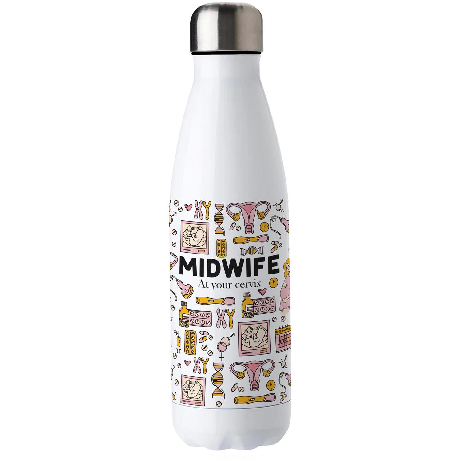 Novelty Midwife Water Bottle - Reusable Stainless Steel On the Go Gift - Image 3