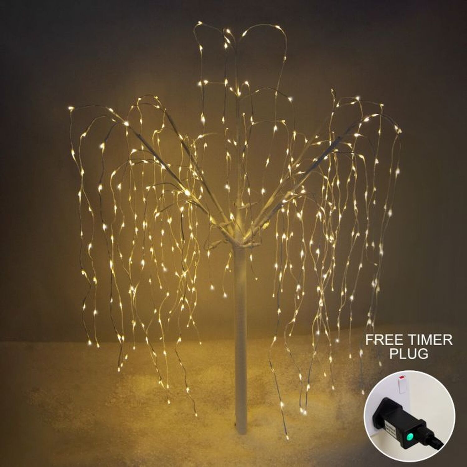 Weeping Willow White Tree Warm White Leds - White