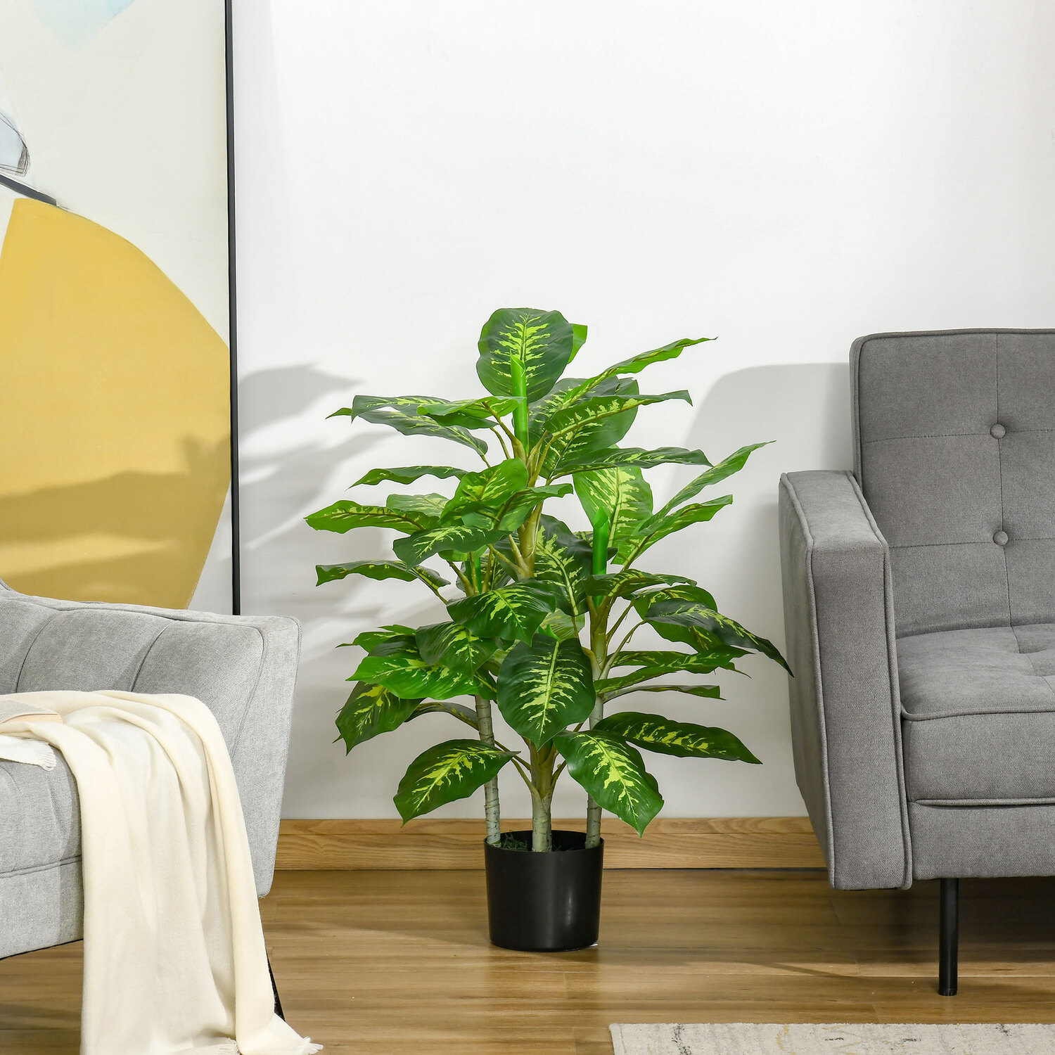 HOMCOM Artificial Evergreen Plant - Green / 95cm