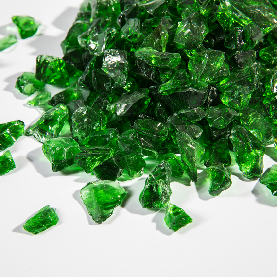 4kg Green Tempered Fire Glass Lava Rocks for Outdoor Gas Fire Pit