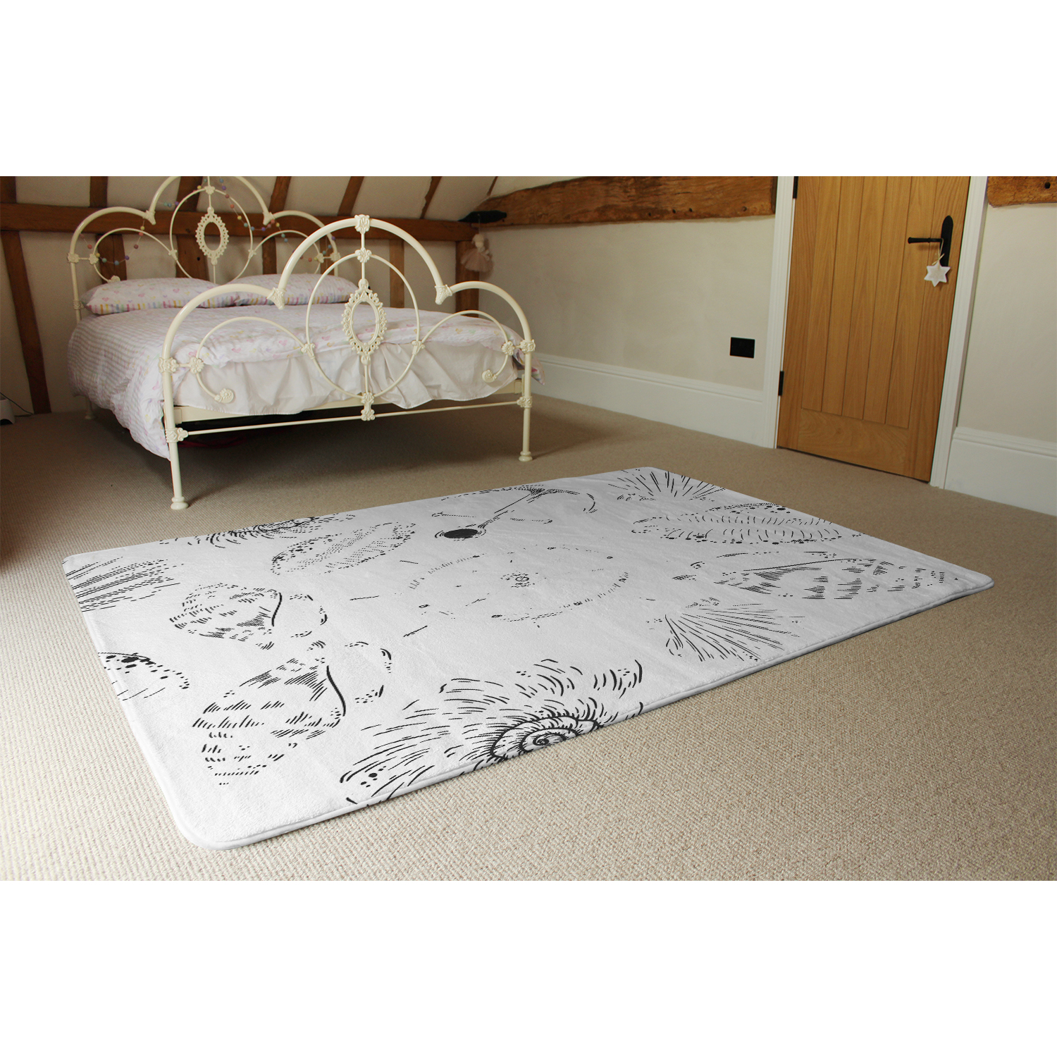 Drawn Nautical Elements Designer Rug - White / 230cm thumbnail