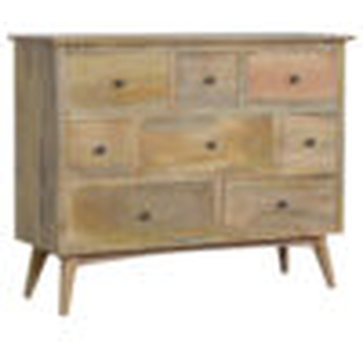 8-drawer Chest Of Drawers Natural Oak Finish - Brown