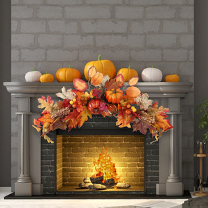 Artificial Autumn Maple Leaves Swag for Halloween Harvest Decor