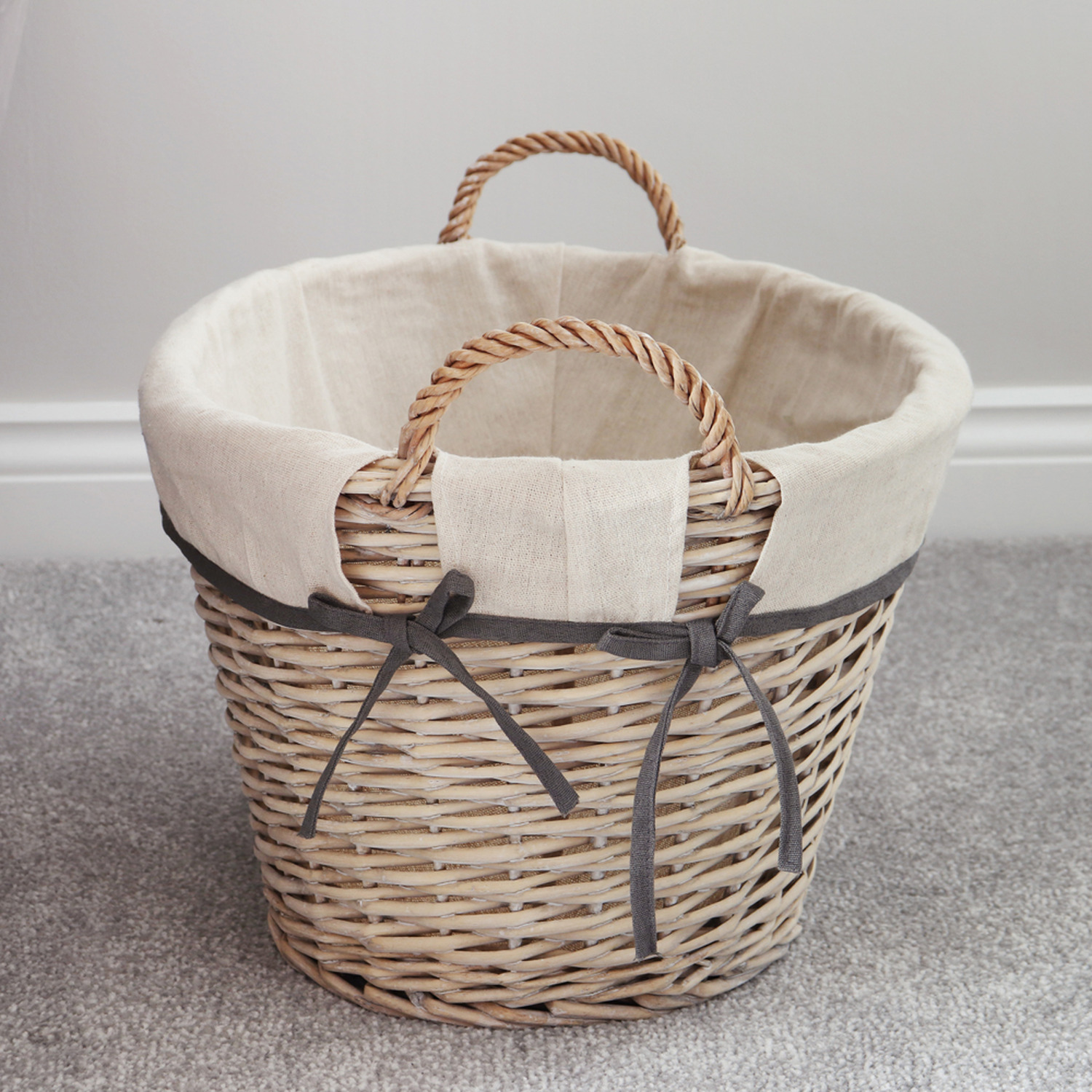 Image of Arianna Oval Tapered Willow Storage Basket&hellip;