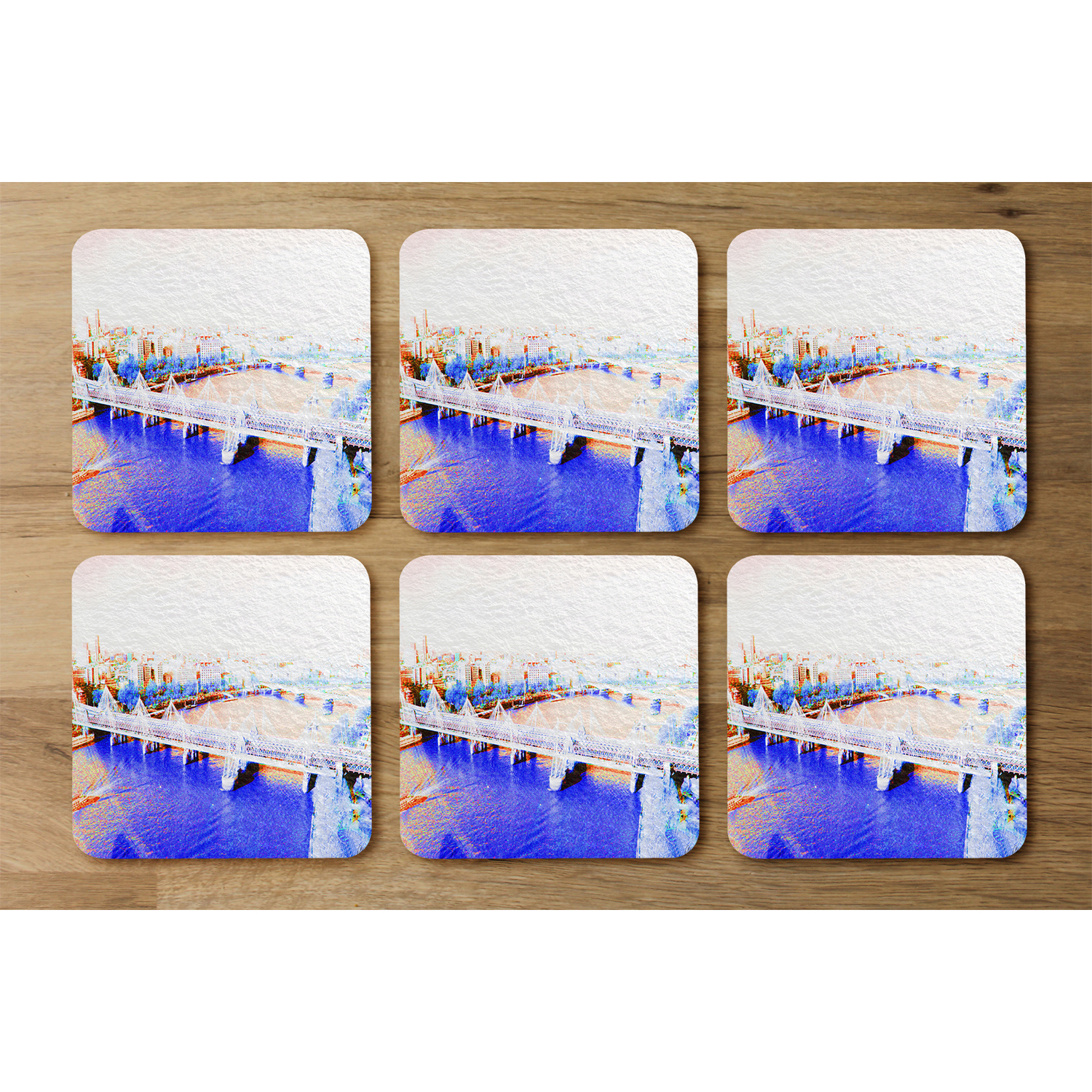 London Eye Veiw Blue Coaster - Blue