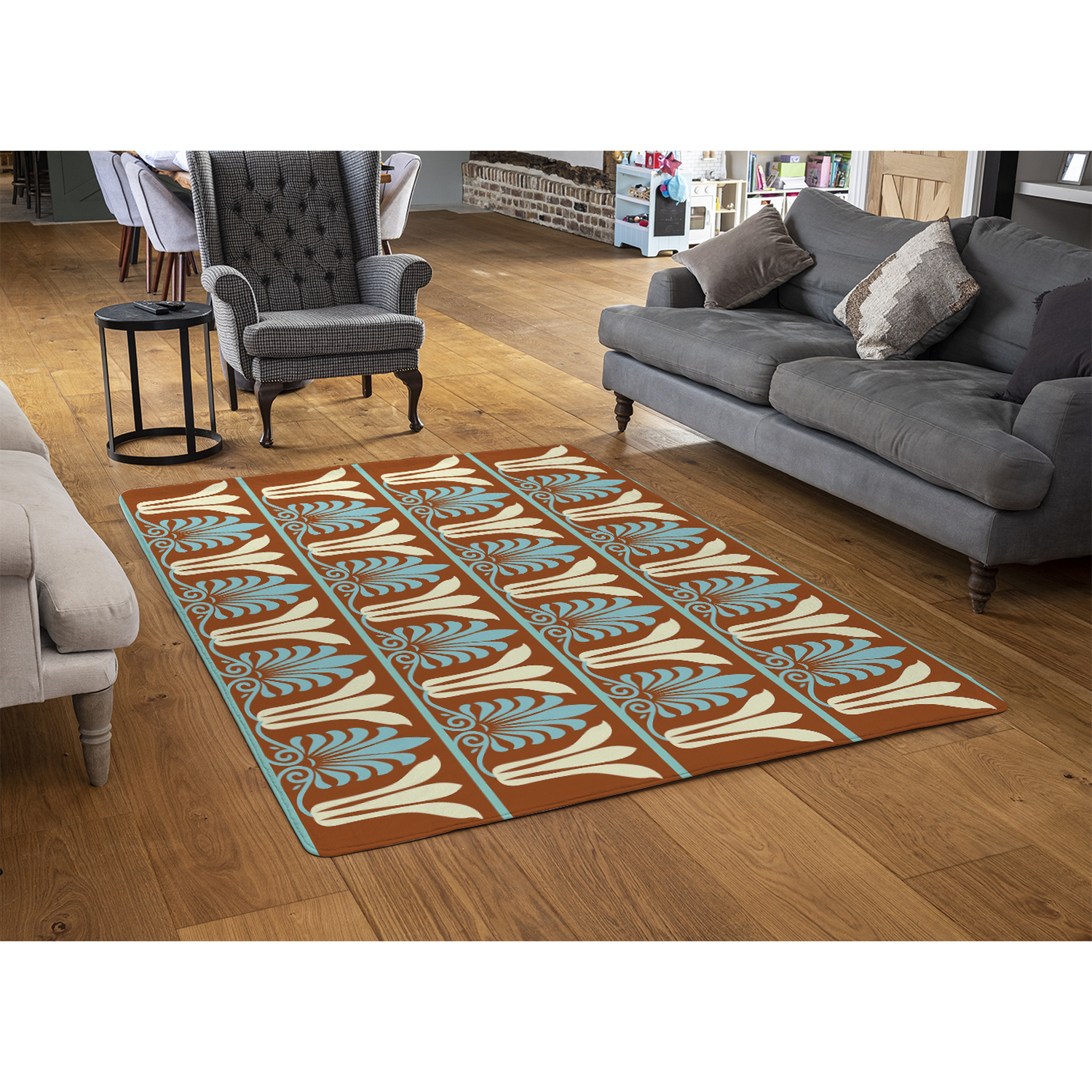 Ornament Pattern Rug Egyptian Flower Ornament Pattern Rug