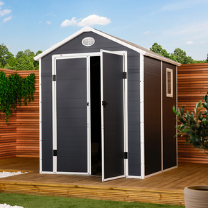 Plastic Storage Garden Shed 6.3ft x 6.2ft Med Roof Outdoor