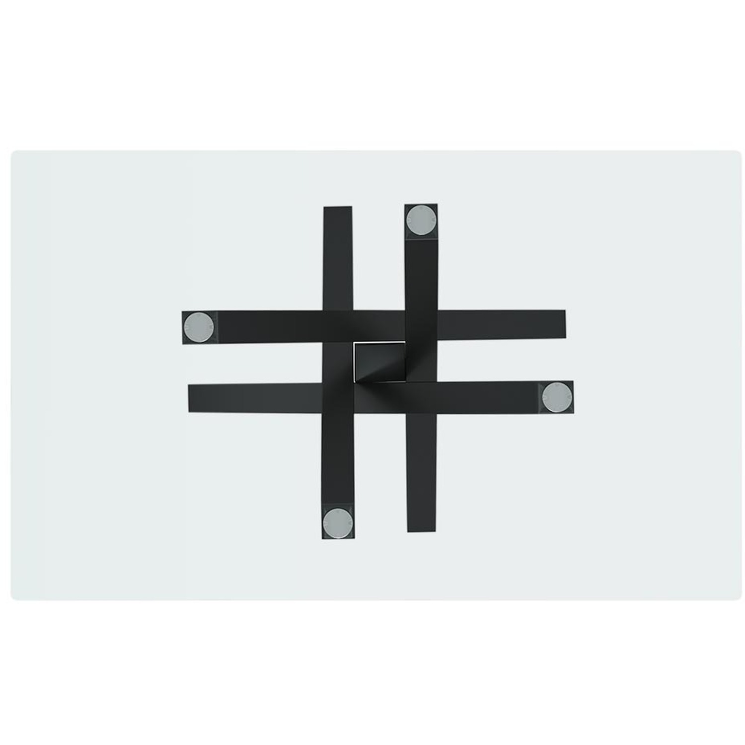 Clear Tempered Glass Rectangular Dining Coffee Table - Black