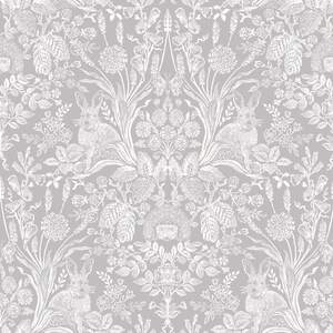 Harlen Woodland Damask WallpaperGrey(10m x 53cm)