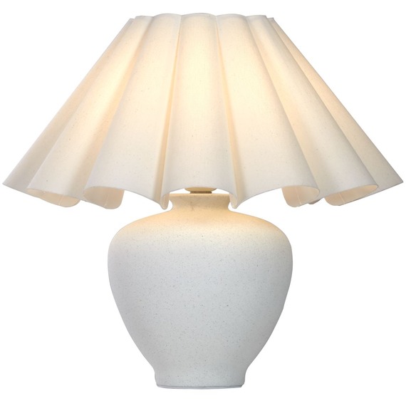 Ceramic Table Lamp with Scallop Edge Shade