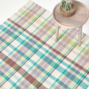 Homescapes Wilson Handwoven Tartan 100 Cotton Rug