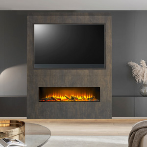 Acantha Nexus Pre-Built Bronze Venetian Plaster Effect Fully Inset Media Wall