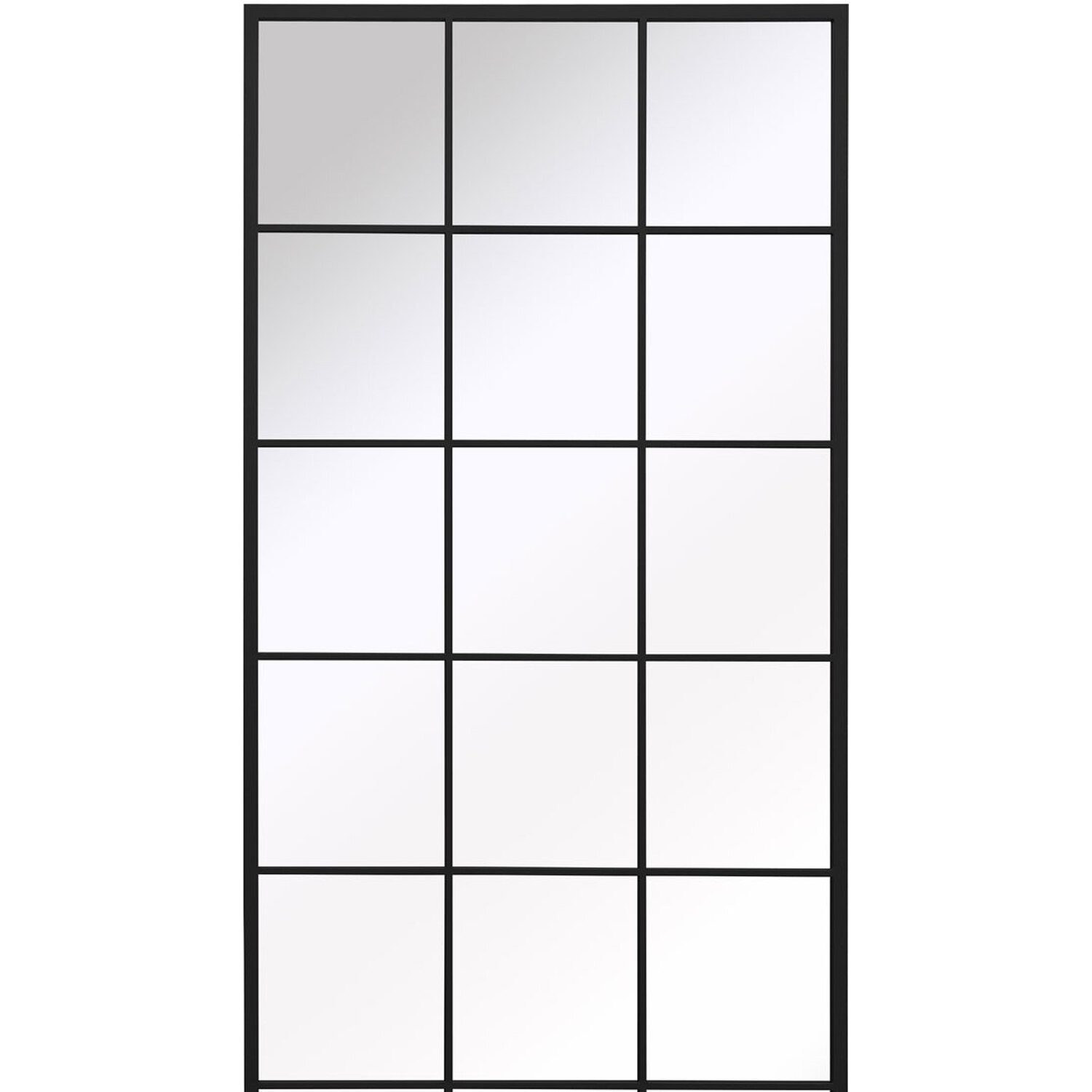 Fenestra Modern Metal Window Leaner Wall Mirror - Black