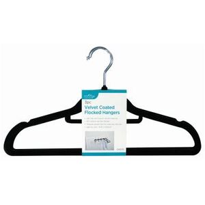 Ashley Velvet Coat Hangers - Black - Pack of 3