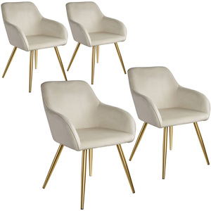 4 Gold Marilyn Velvet-Look Chairs