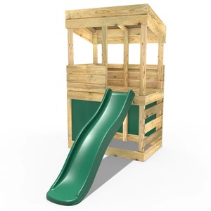 Den Set / 222cm Wooden Lookout Tower Playhouse with 6ft Slide shot 5043023