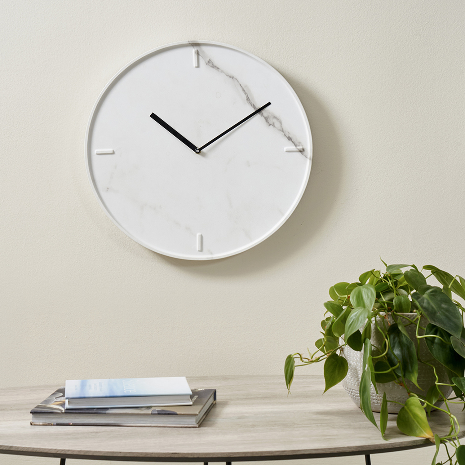 Visual Reference: Minimalist Marble Effect Wall Clock Hanging Decor