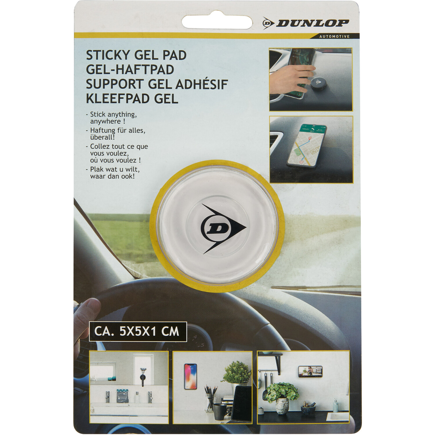 Supporto Adesivo Dunlop Sticky Gel – 13,5x5,5 Cm Per GPS/telefono In Auto O Furgone, Antiscivolo