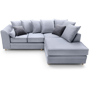 Silver Blue / Right-hand Chicago Velvet Corner Sofa shot 5169019