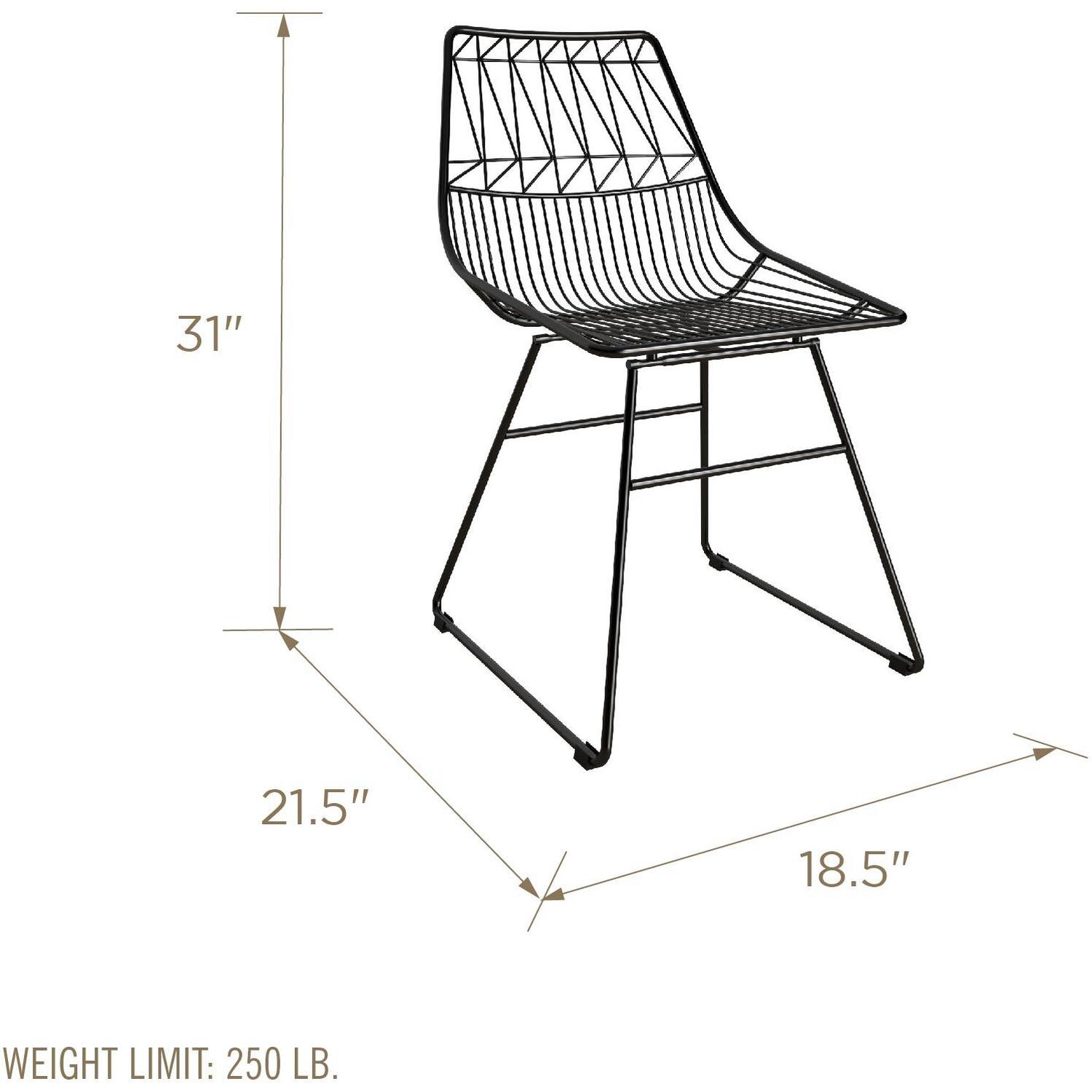 Cosmoliving Astrid Wire Metal Counter Stool - Black
