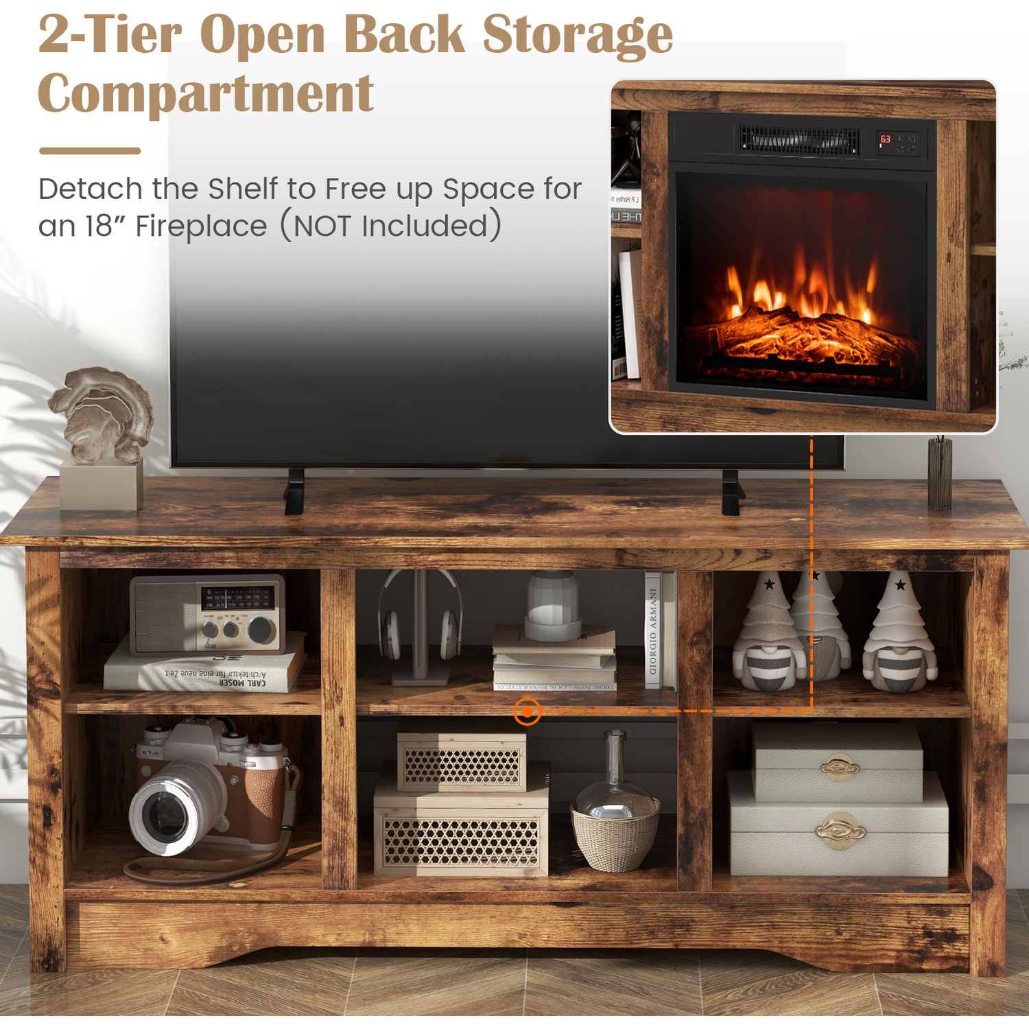 Tv Console Table Tv Stand - Brown