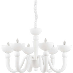 Bon Bon  6 Light Multi Arm Chandelier White Finish, E14