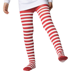 Children'S Stripy Tights Red-White