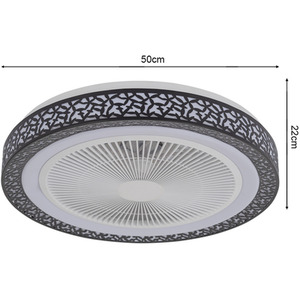 White+Black Fan Light with Black Hollow Tree Branch Pattern Lampshade shot 5959137