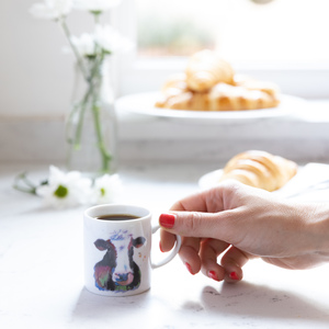 Set Of 6 Cow Espresso Cups