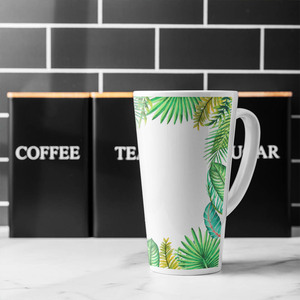 Tropical Leaves Latte Mug
