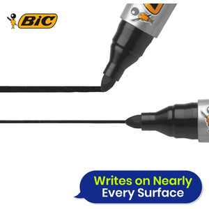 BIC ECOlutions Permanent Marker Black Pack of 4 Quick Drying