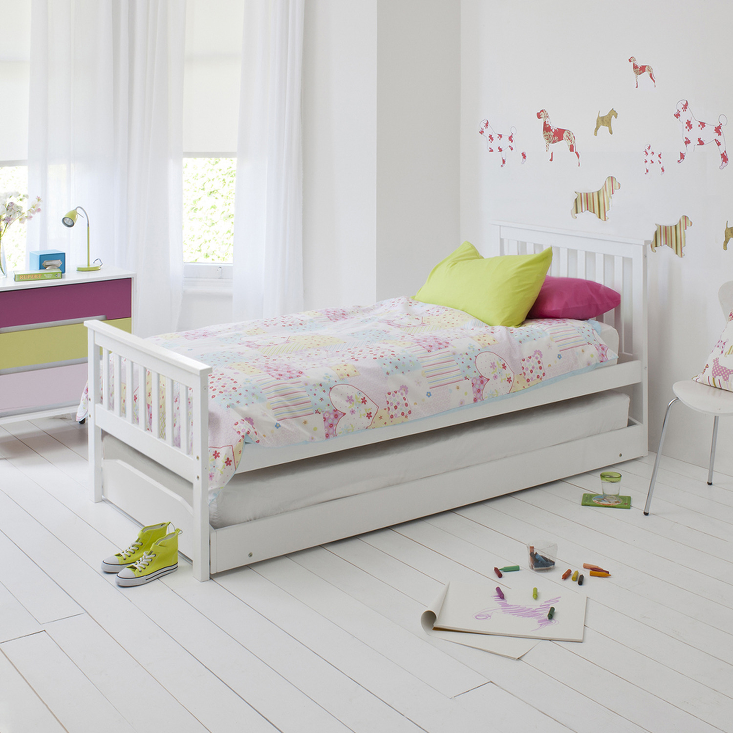 Millie Day Bed With Trundle - White