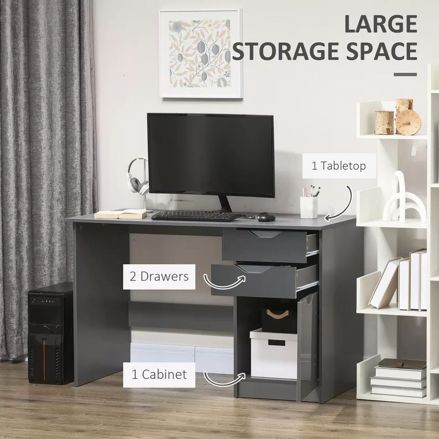 Computer Desk With Side Storage