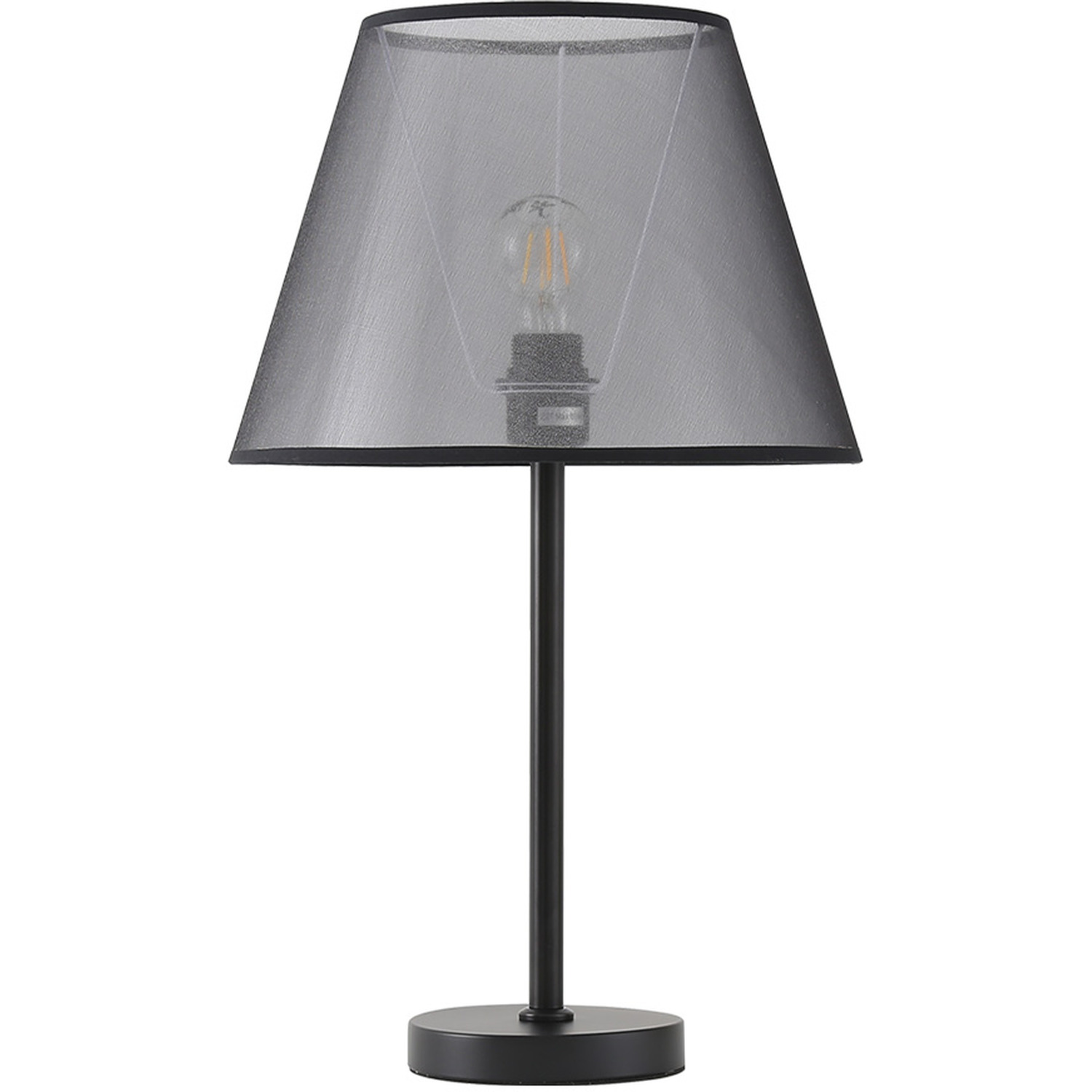 Modern Grey Bedside Table Lamp - Black