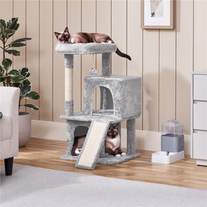 Light Grey Yaheetech 91cm Cat Tree with Double Condos shot 7237766