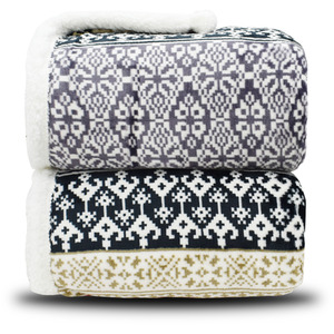 Stunning Plush Ethnic Scandi Printed Fleece Reverse Throw